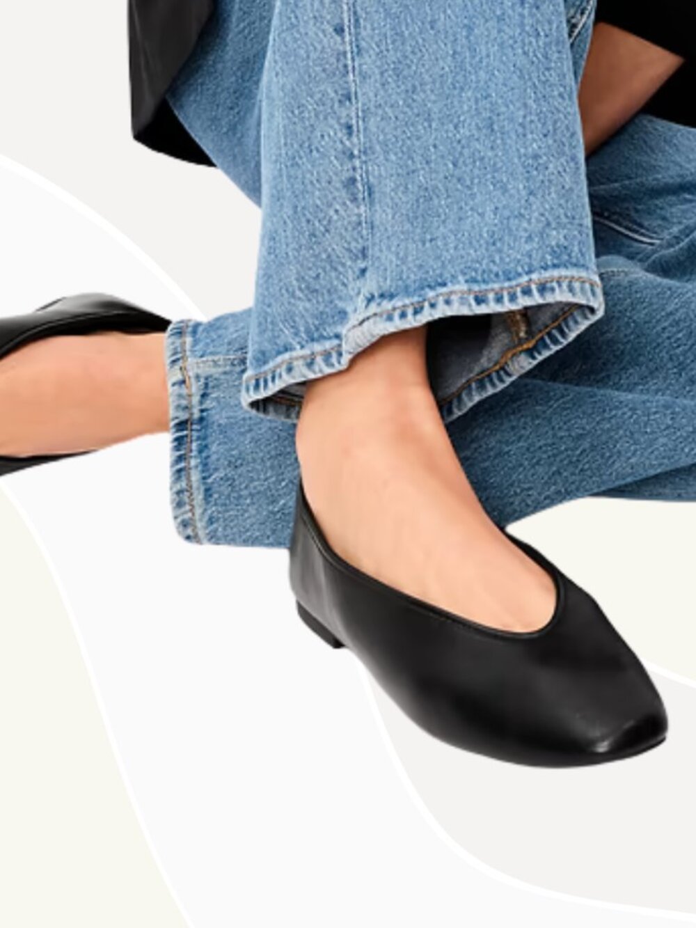 Black V-Cut Ballet Flats 9.5